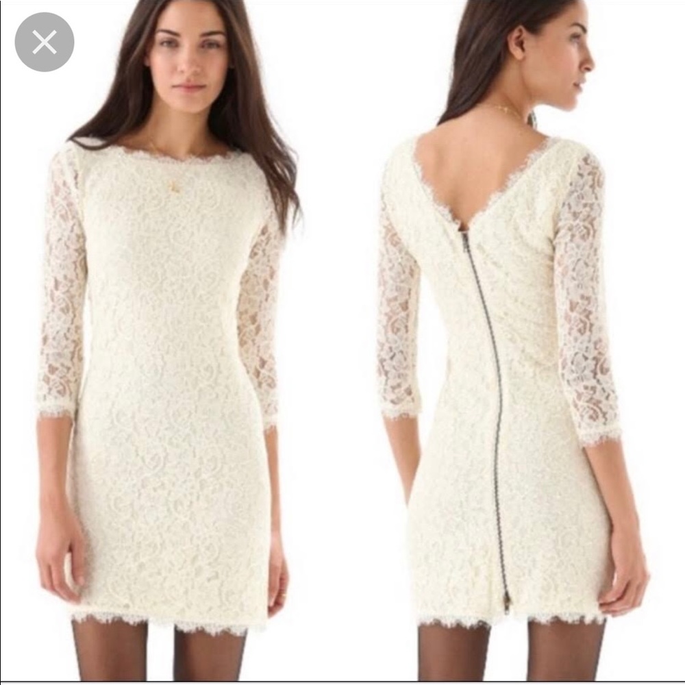 Diane Avon Furstenberg Zarita dress in white lace